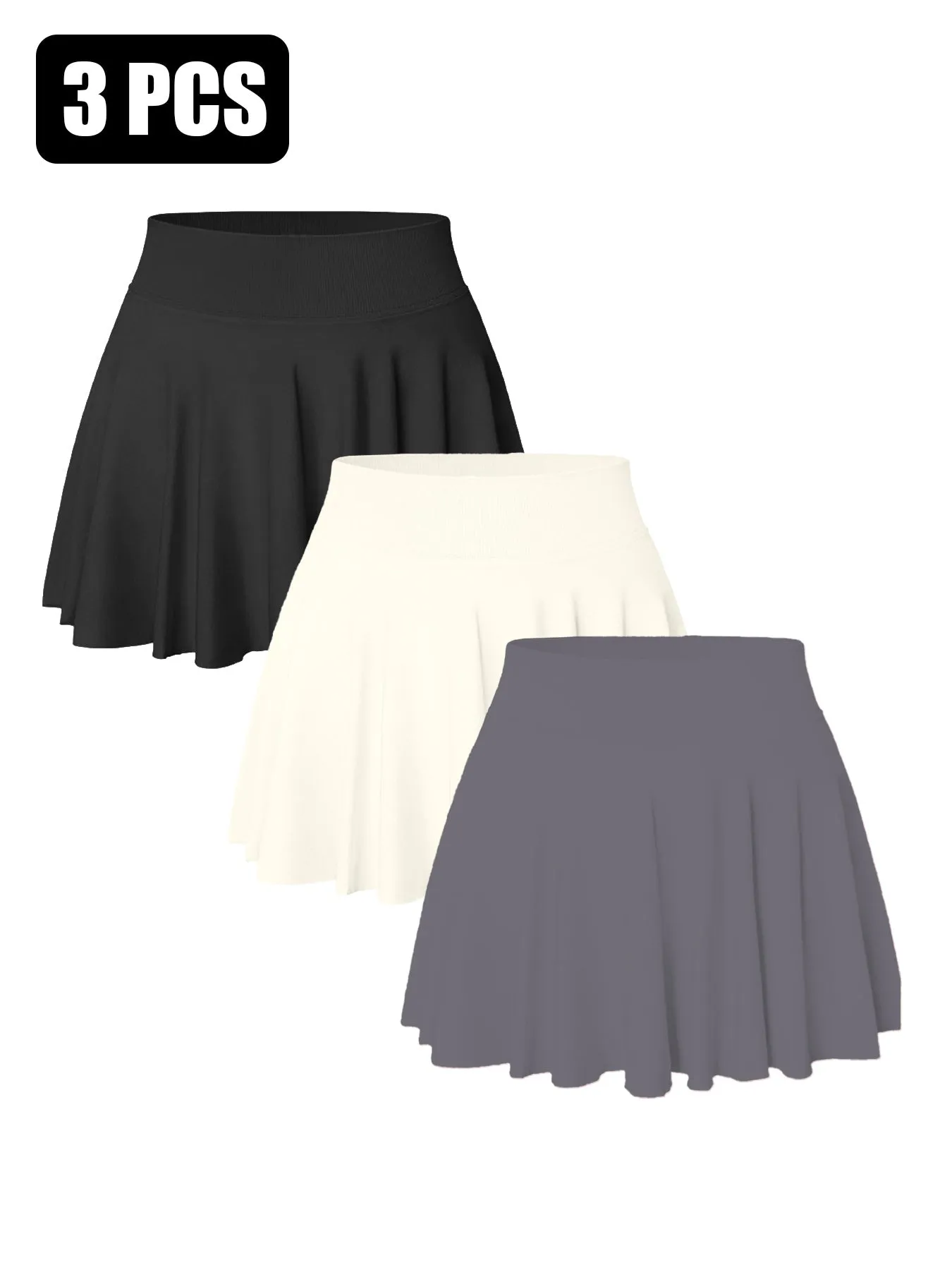 3PACK Seamless Tennis Shorts Skirt For Women