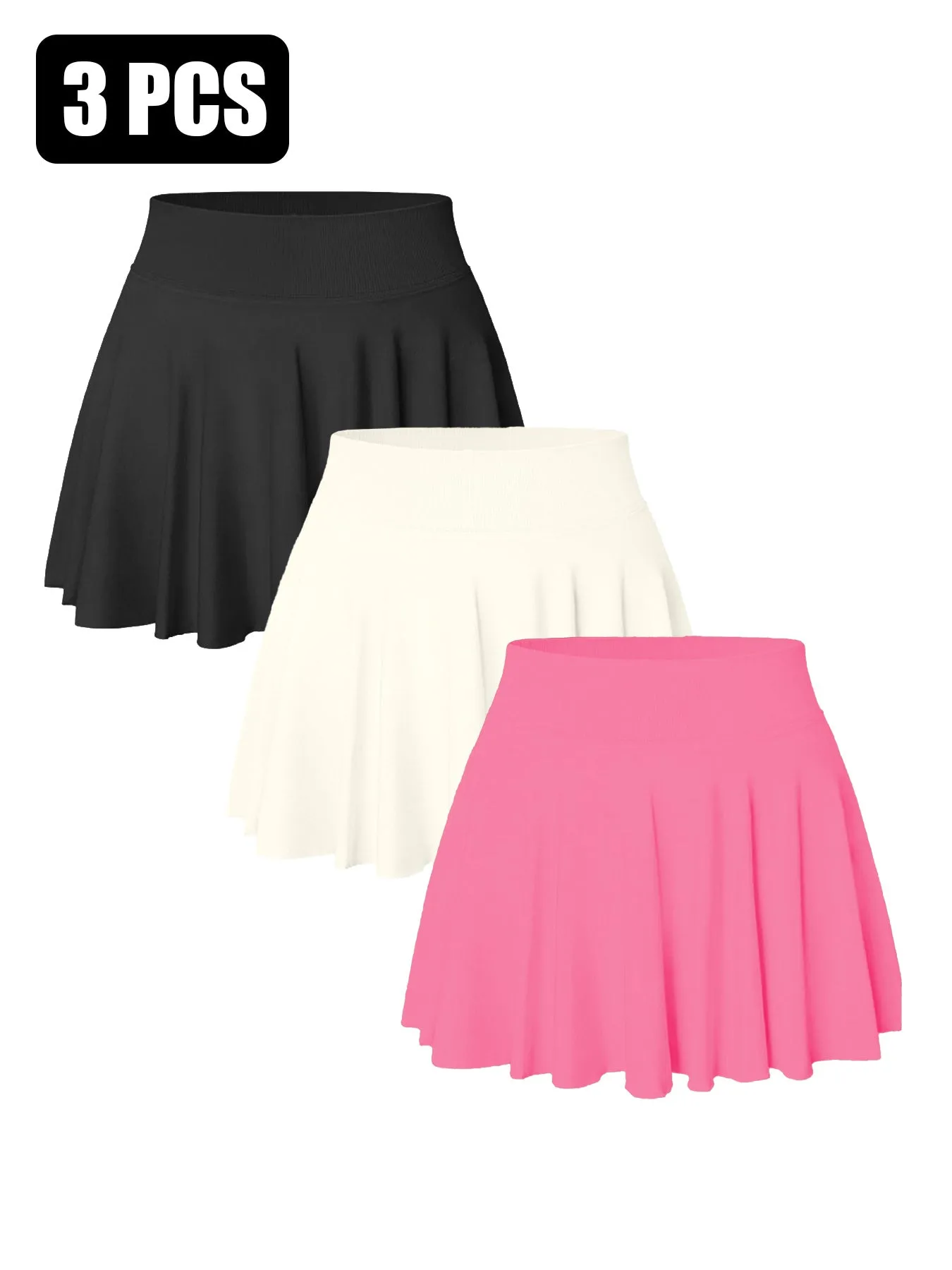 3PACK Seamless Tennis Shorts Skirt For Women