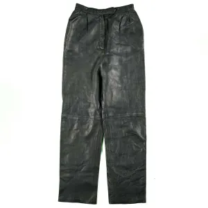 70s Dark Grey Lambskin Leather Pants- 26x29