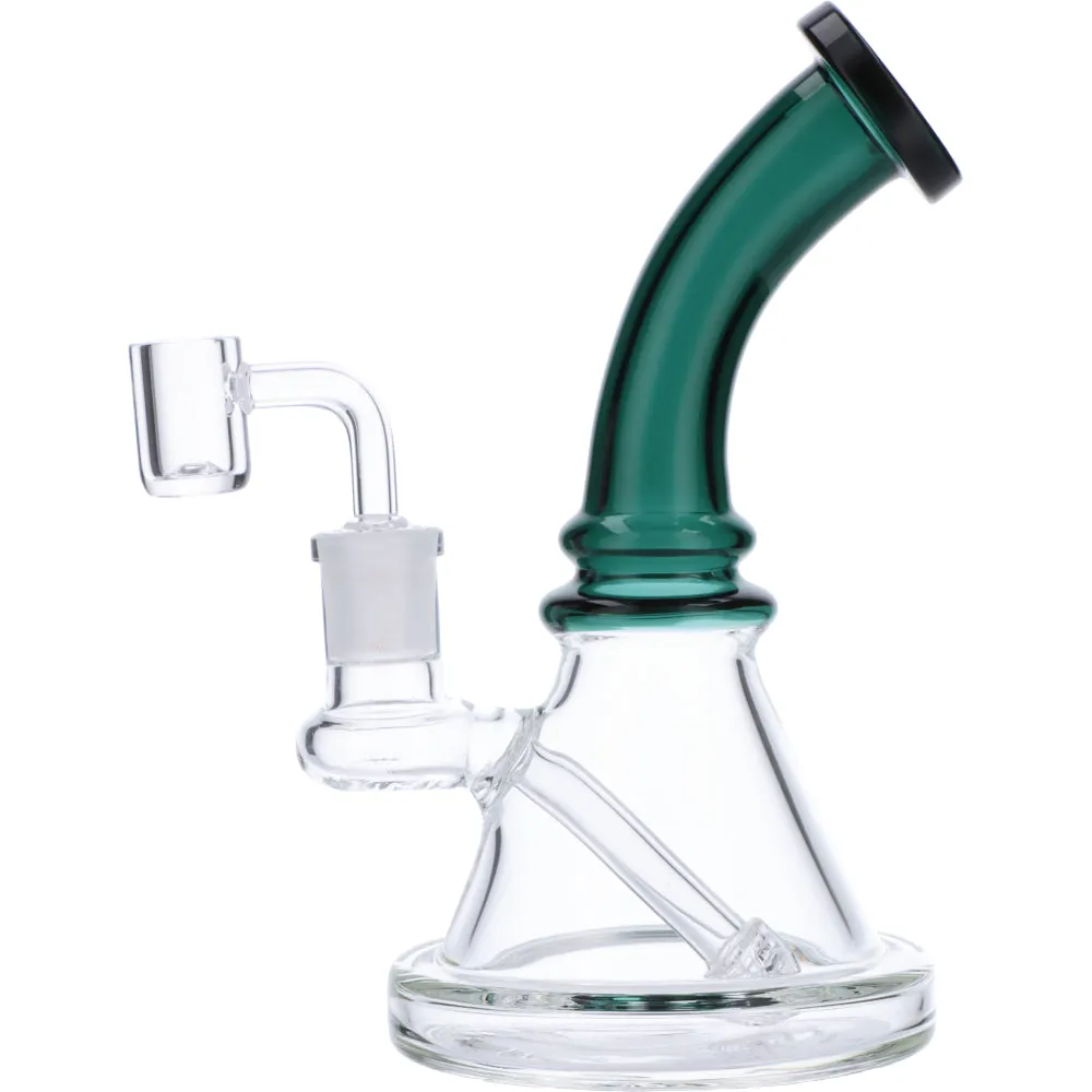 7" Mini Bent Neck Waterpipe - Teal