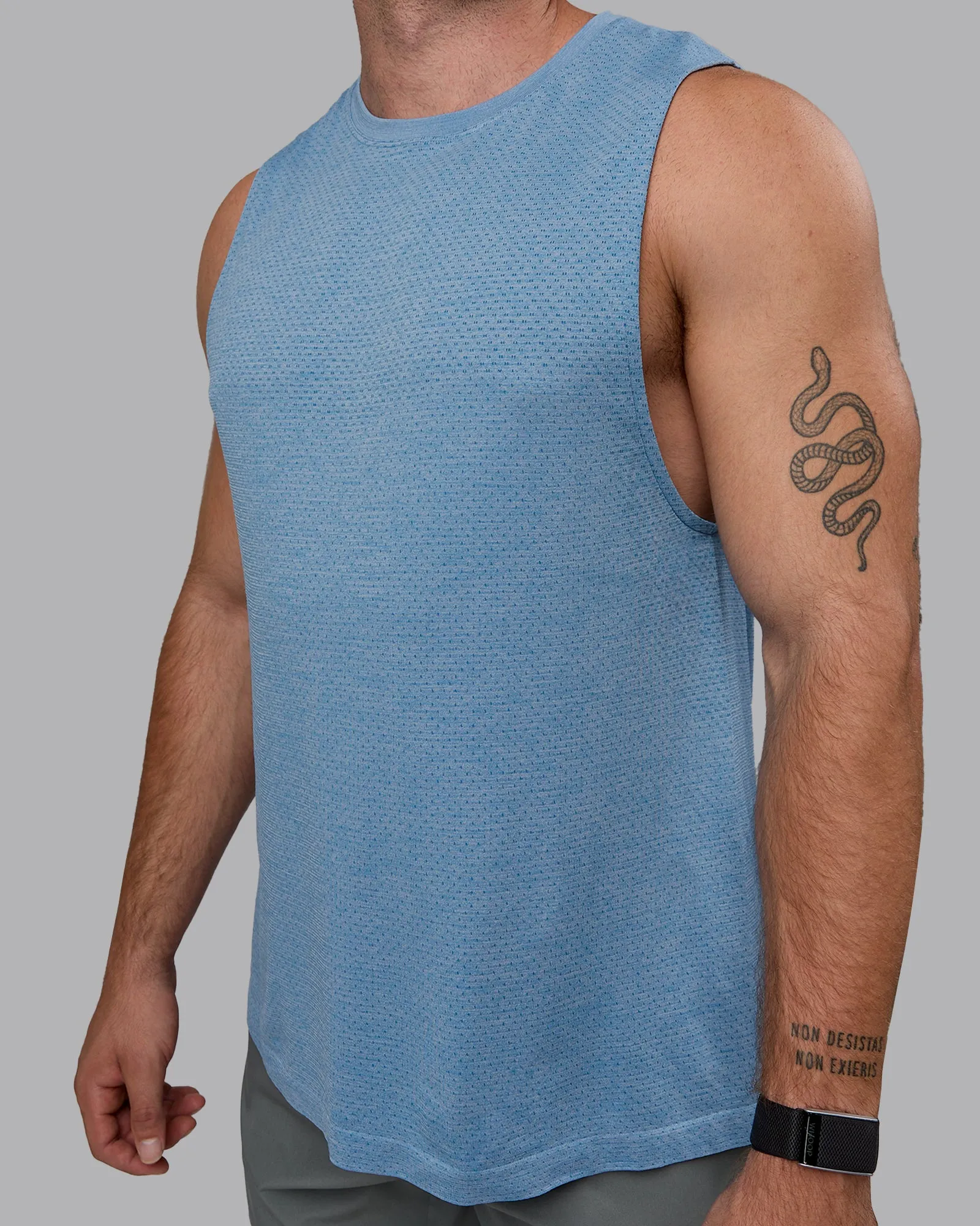AeroFLX  Seamless Muscle Tank - Elemental Blue/Ice Blue