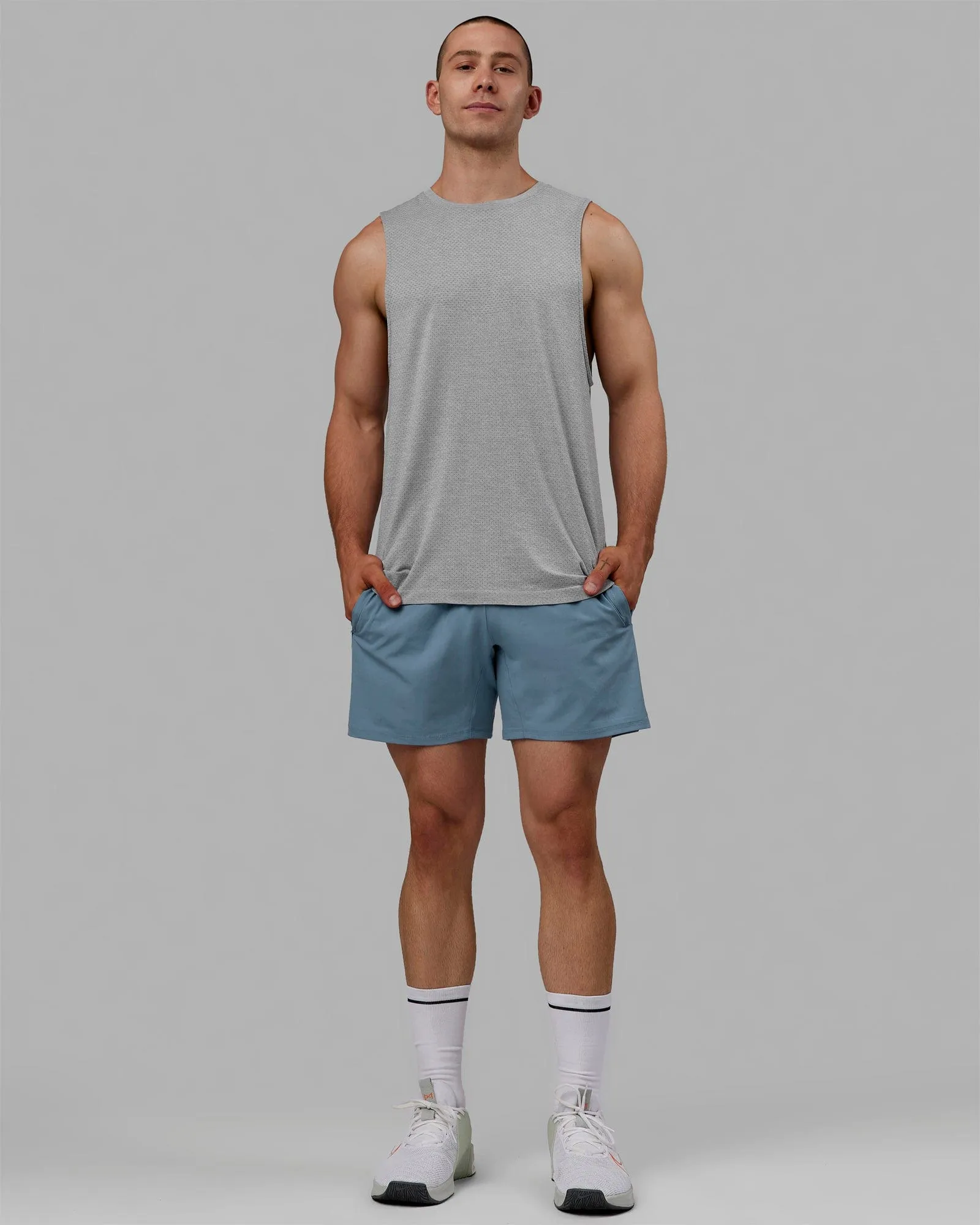 AeroFLX  Seamless Muscle Tank - Lt Grey Marl