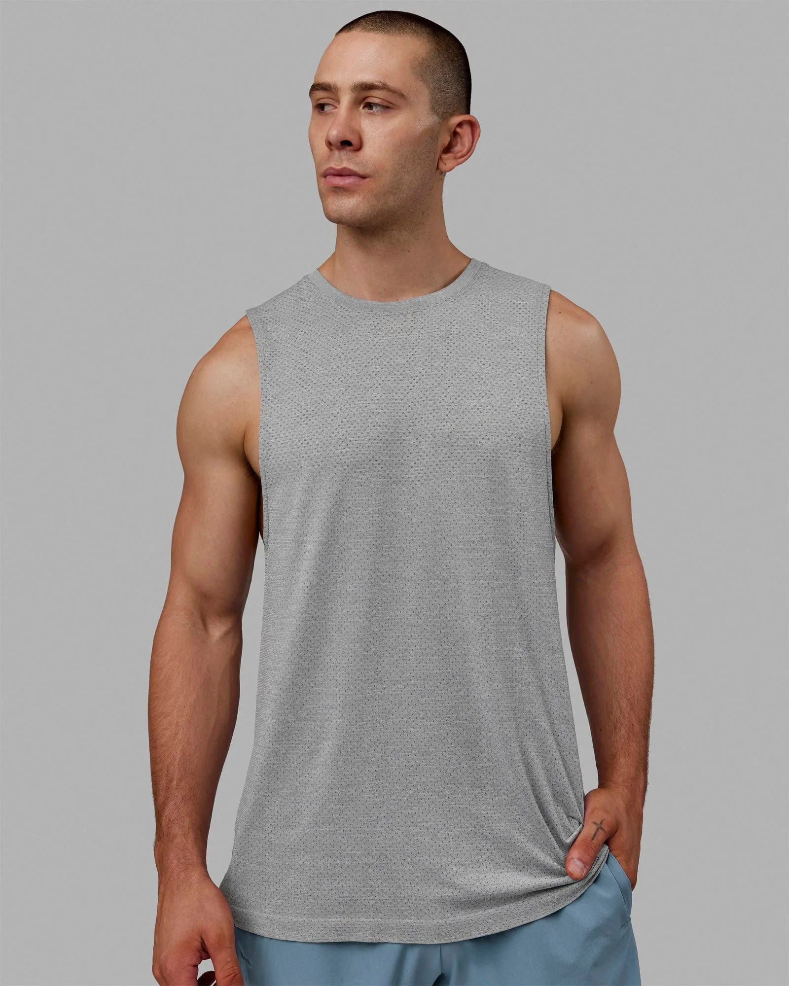 AeroFLX  Seamless Muscle Tank - Lt Grey Marl