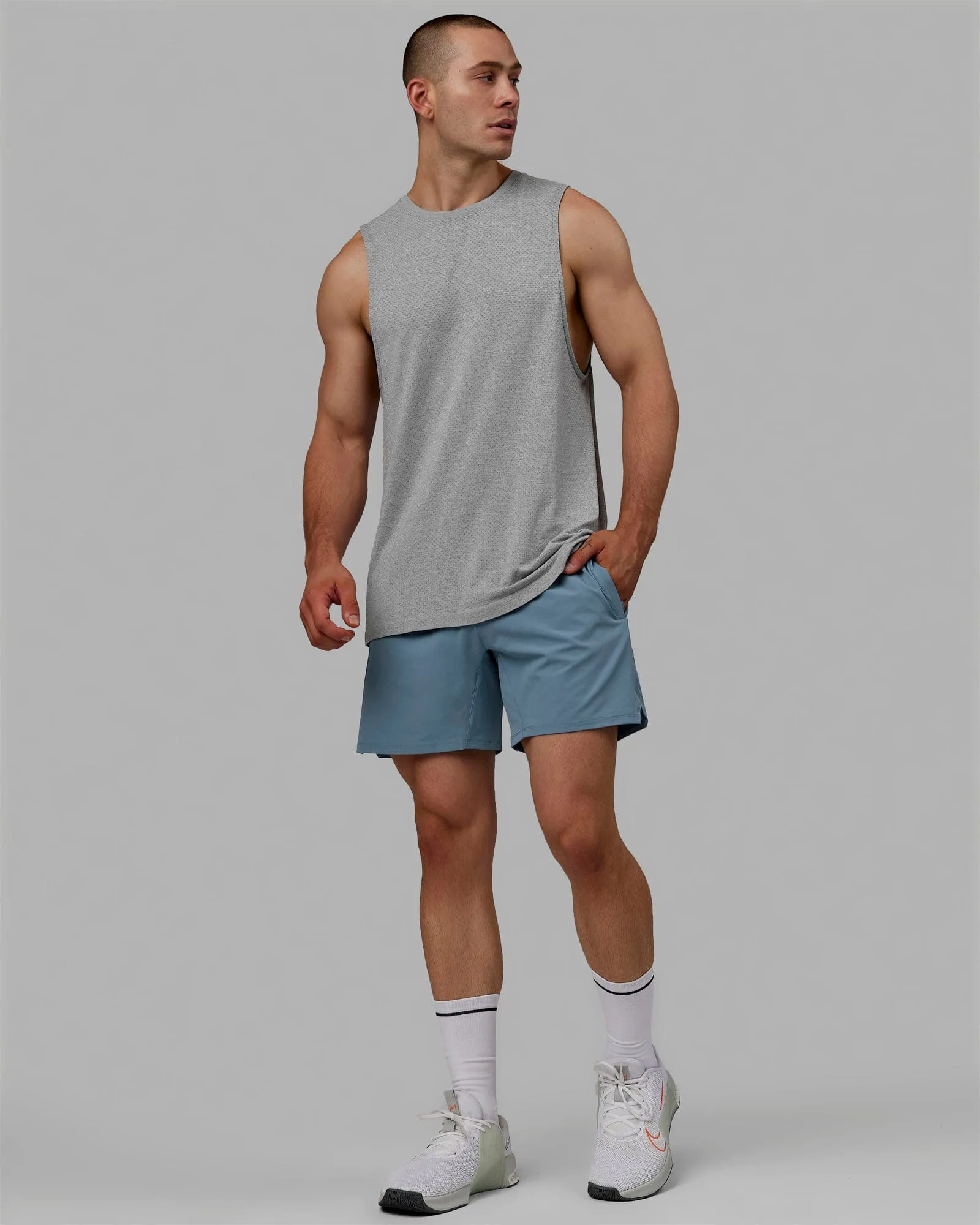 AeroFLX  Seamless Muscle Tank - Lt Grey Marl