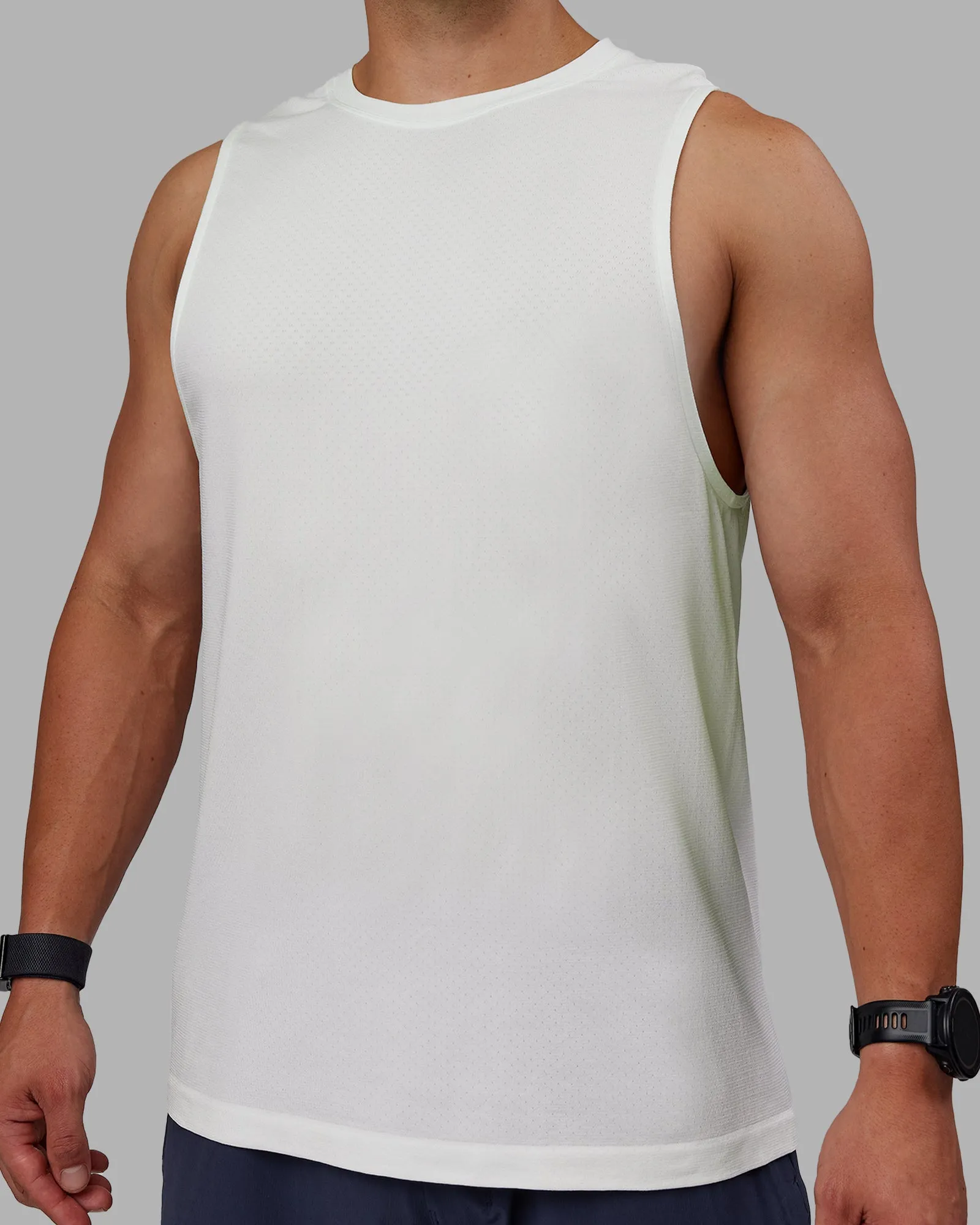 AeroFLX  Seamless Muscle Tank - Off White/Off White Marl