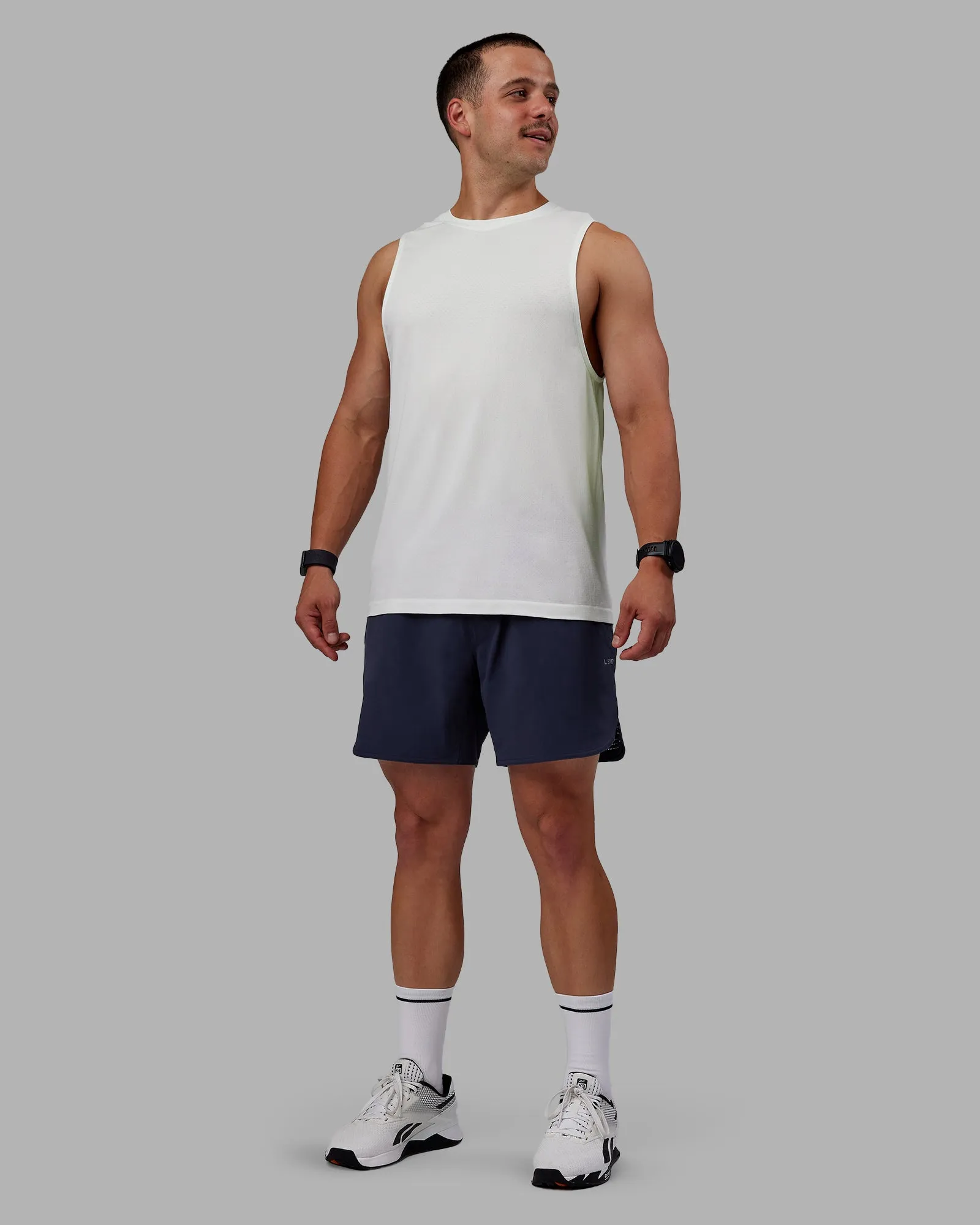 AeroFLX  Seamless Muscle Tank - Off White/Off White Marl