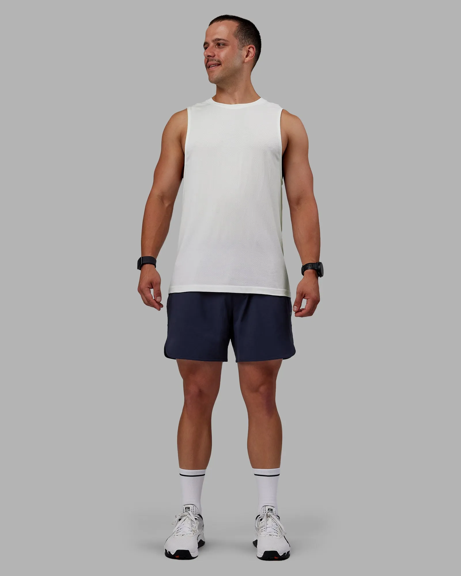AeroFLX  Seamless Muscle Tank - Off White/Off White Marl