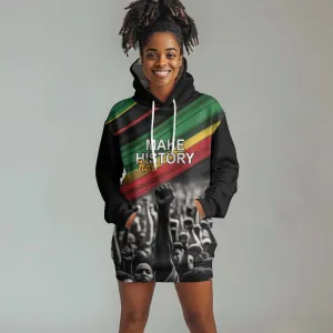 African-American History Month Hoodie Dress Black Power Hand Make His-Herstories LT9