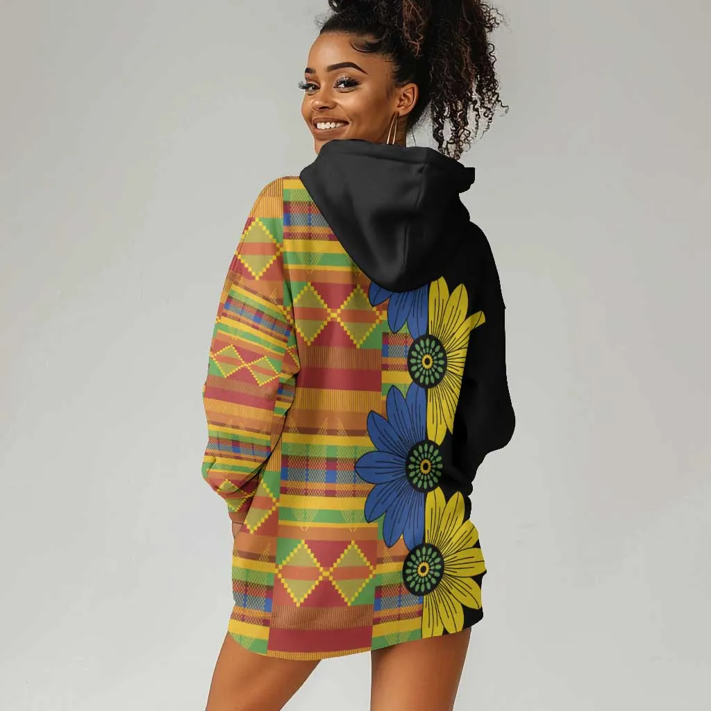 African Ethnic Kitenge Ankara Style Hoodie Dress LT9