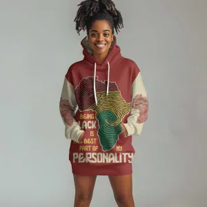 African Map Fingerprint Hoodie Dress Being Black Is The Best Part Of My Personality DT03