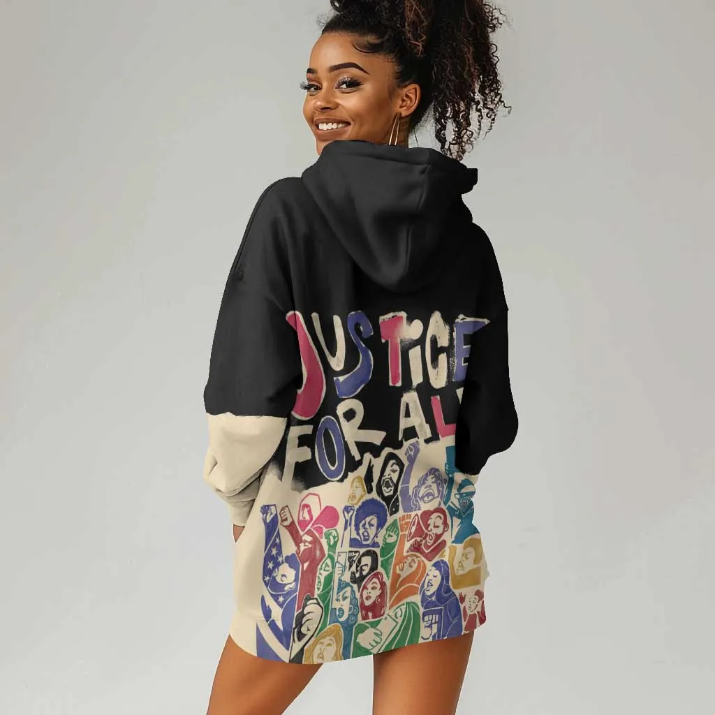 African Stand Firm Hoodie Dress Justice For All DT03