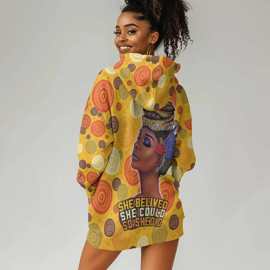 African Women Hoodie Dress She Believed She Could So She Did DT03
