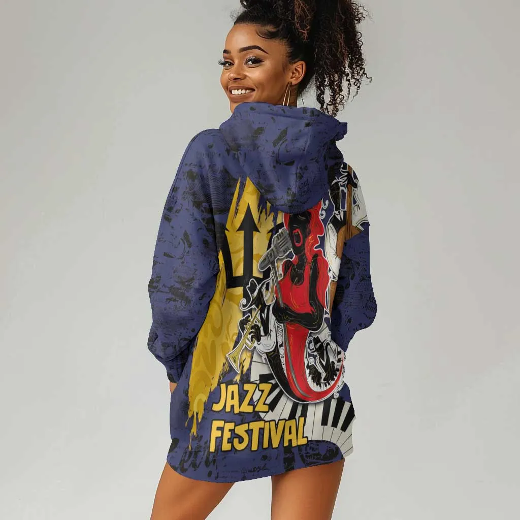 Afro-Barbados Jazz Festival Hoodie Dress Abstract Jazz Art LT03