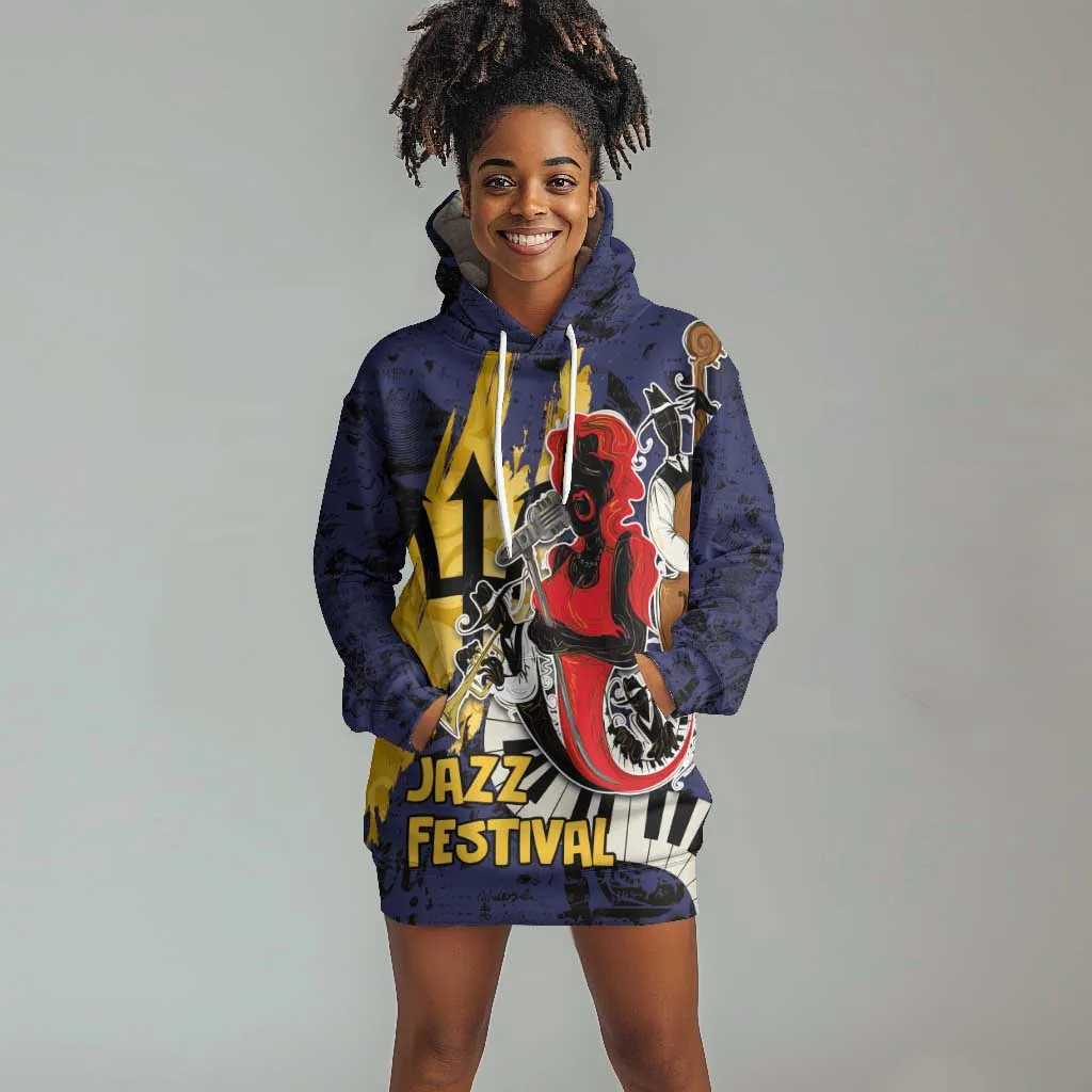 Afro-Barbados Jazz Festival Hoodie Dress Abstract Jazz Art LT03