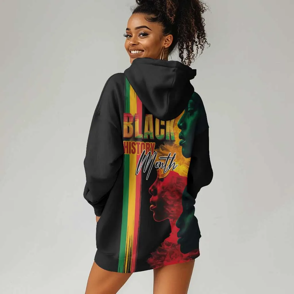 Afro - Black History Month Hoodie Dress Black Soul - I'm Black Every Month LT03