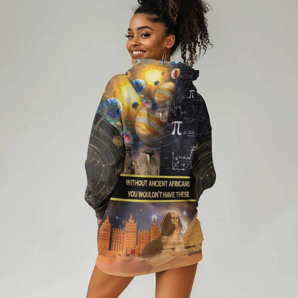 Afro Egyptian Pyramids Hoodie Dress Ancient African Achievements Galaxy DT04