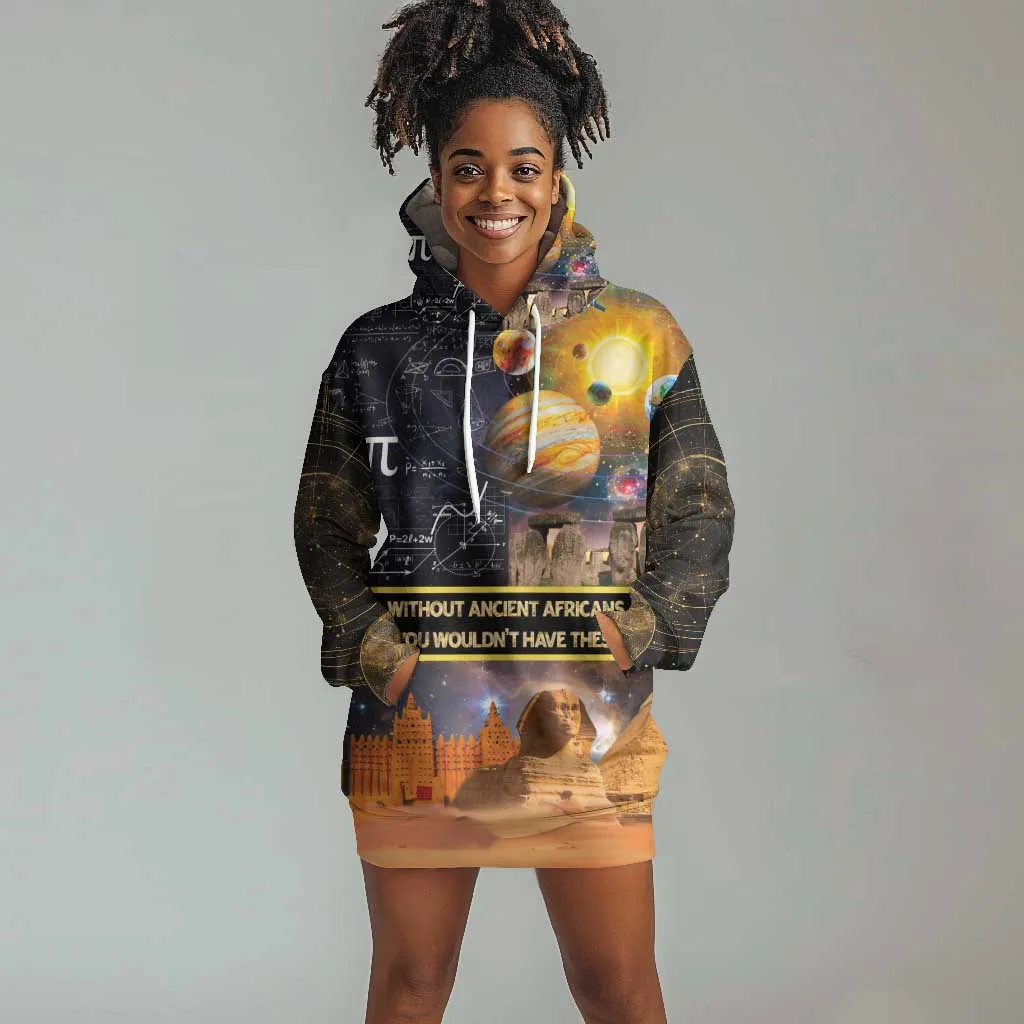 Afro Egyptian Pyramids Hoodie Dress Ancient African Achievements Galaxy DT04