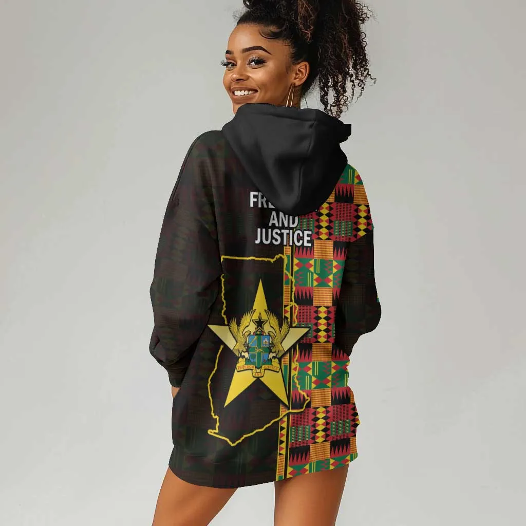 Afro Ghana Independence Day Hoodie Dress Ghanaian 1957 Kente Pattern LT14