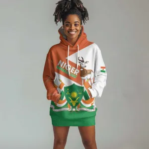 Afro Niger Hoodie Dress Dama Gazelle African Pattern - Republic Day LT14