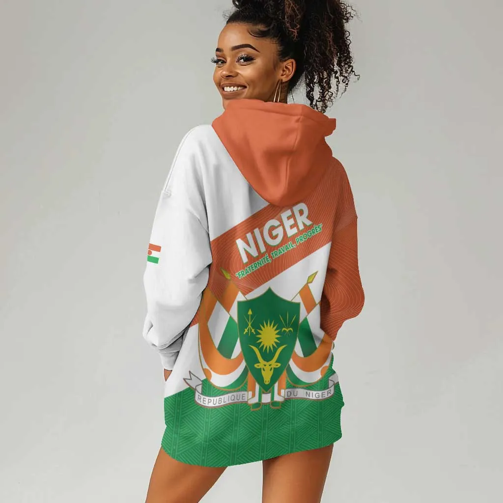 Afro Niger Hoodie Dress Dama Gazelle African Pattern - Republic Day LT14