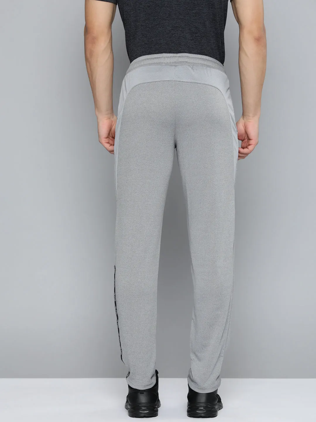 Alcis Men Grey Melange Solid Track Pants