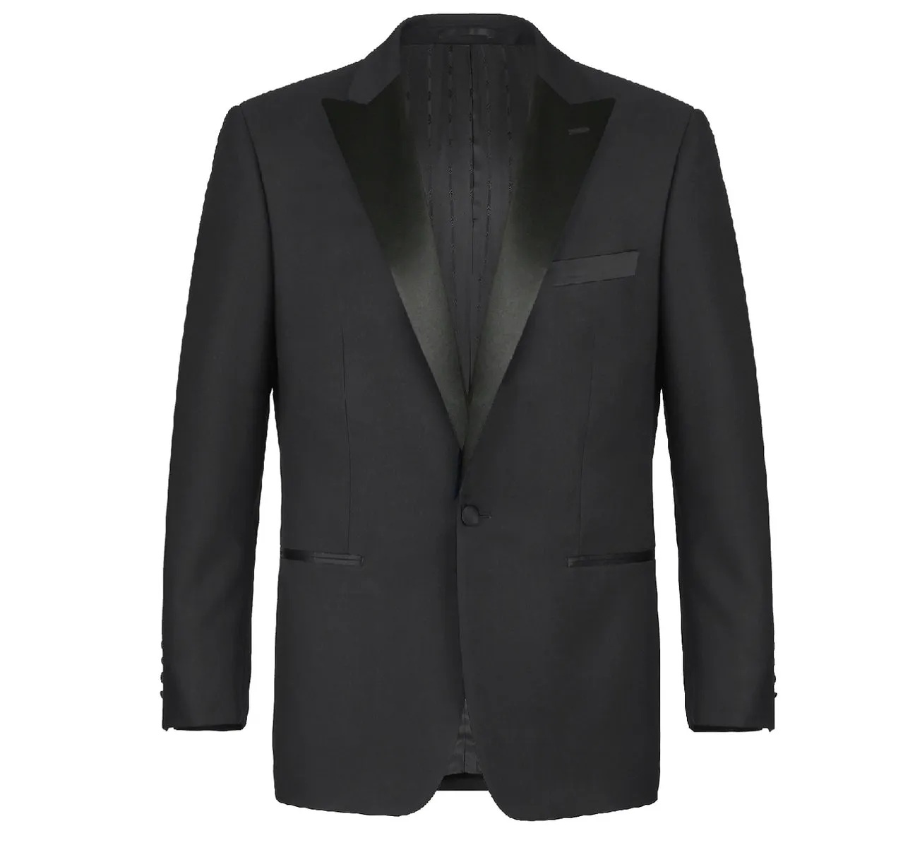 Alessandro Vitello by Renoir Classic Fit Black Tuxedo Peak Lapel Dress Suit 201-1