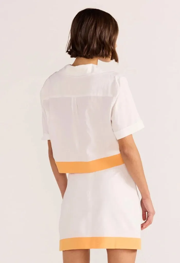 Alora Wave Mini Skirt-White/Orange