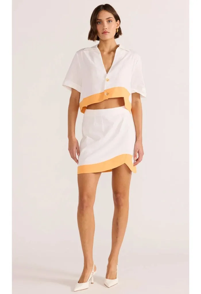 Alora Wave Mini Skirt-White/Orange