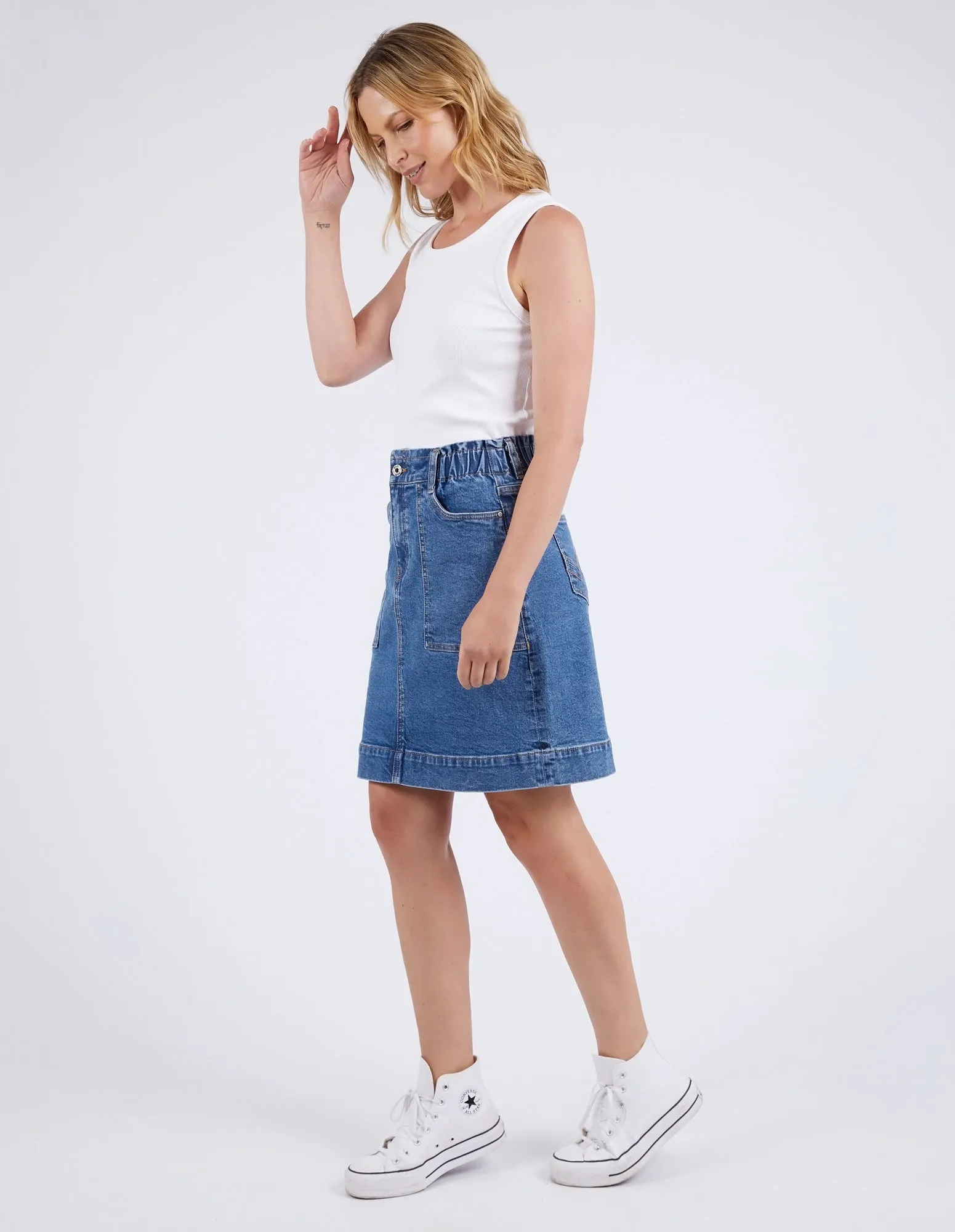 ATLAS DENIM SKIRT || DARK BLUE
