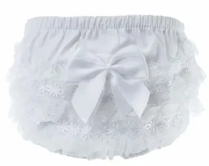 Baby Girls White Frilly Pants