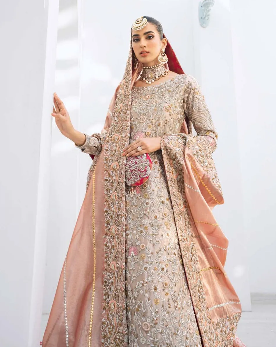 Baby Pink Lehenga Raw Silk Shirt Pakistani Wedding Dresses