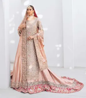 Baby Pink Lehenga Raw Silk Shirt Pakistani Wedding Dresses