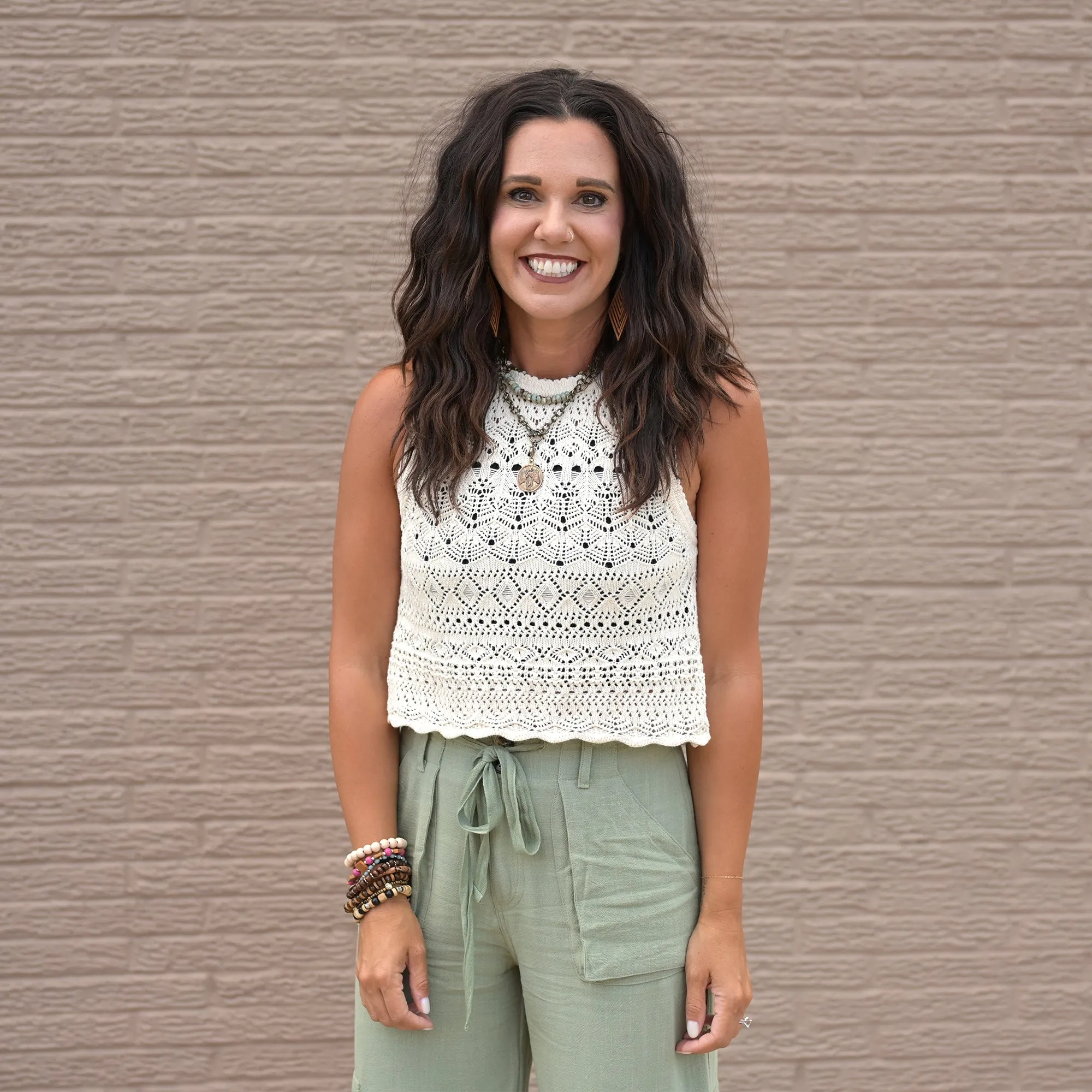 Back Button Crochet Top