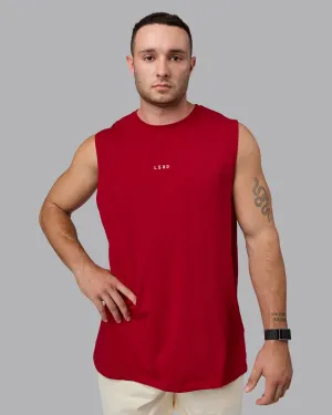 Base FLXCotton Tank - Cherry Red-Ivory
