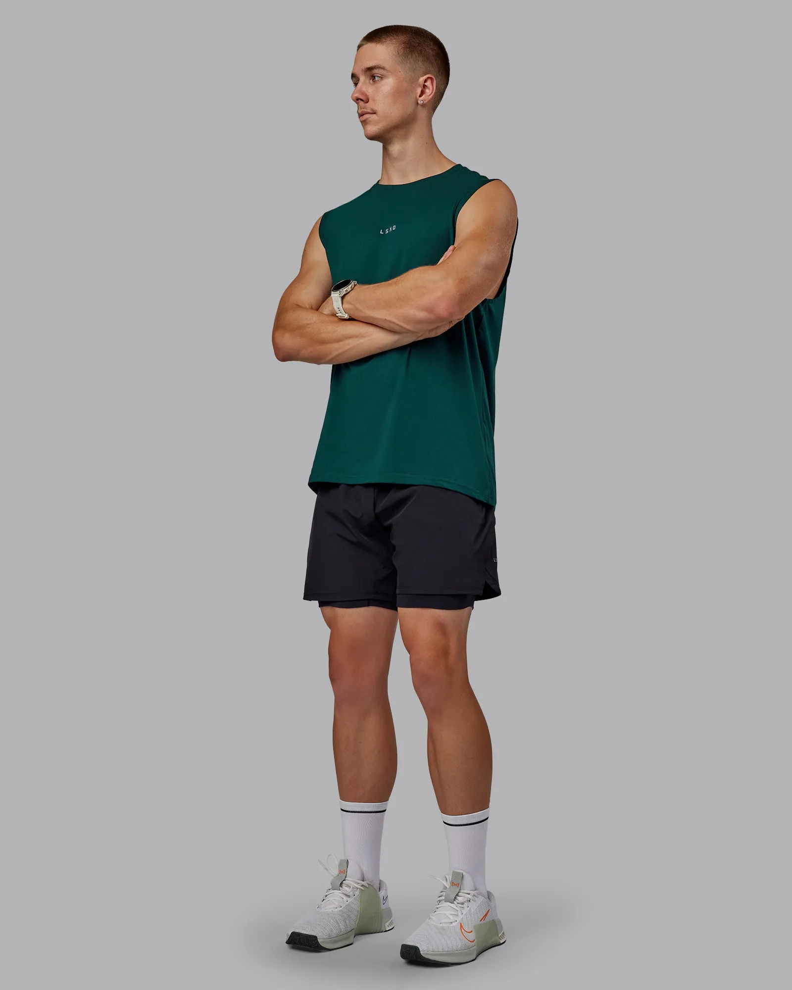 Base FLXCotton Tank - Dark Moss
