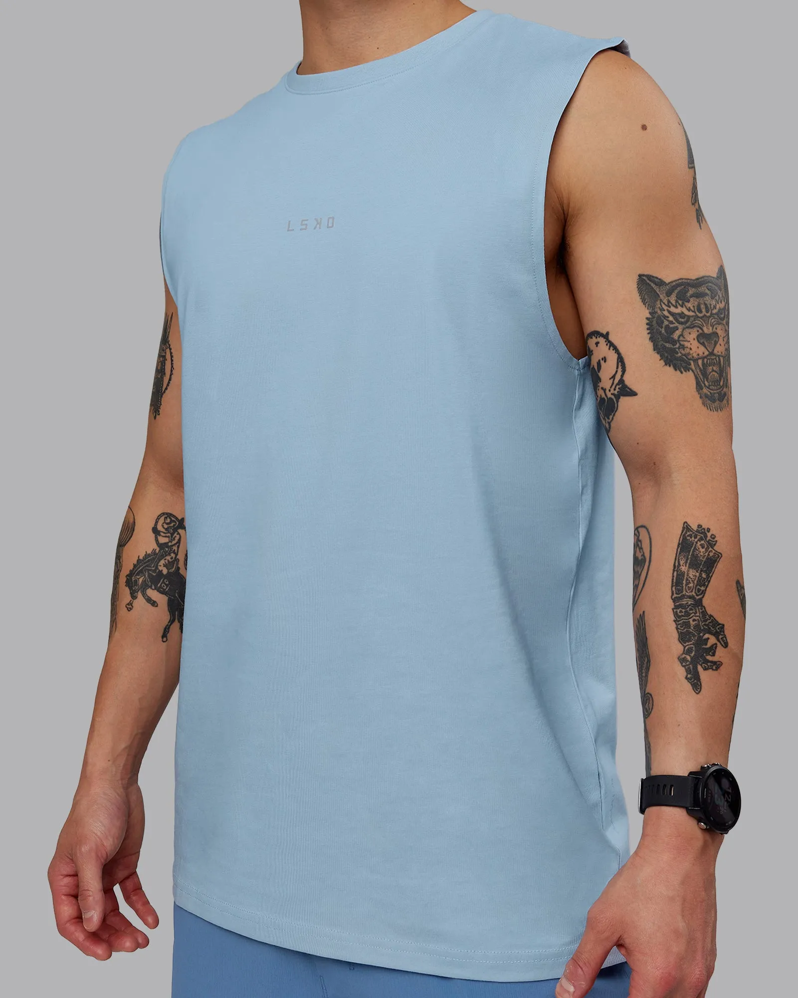 Base FLXCotton Tank - Ice Blue