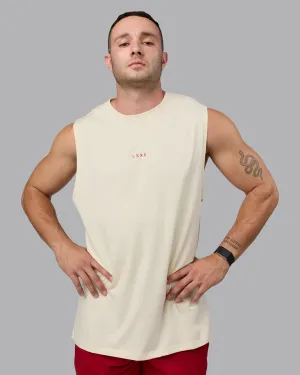 Base FLXCotton Tank - Ivory-Cherry Red