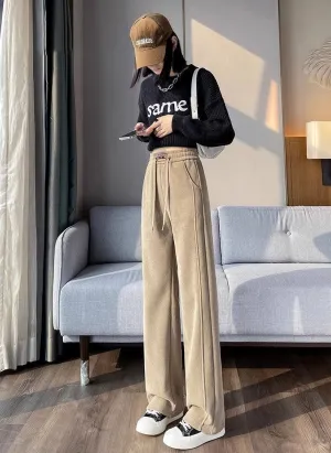 Beige Textured Wide Leg Jogger