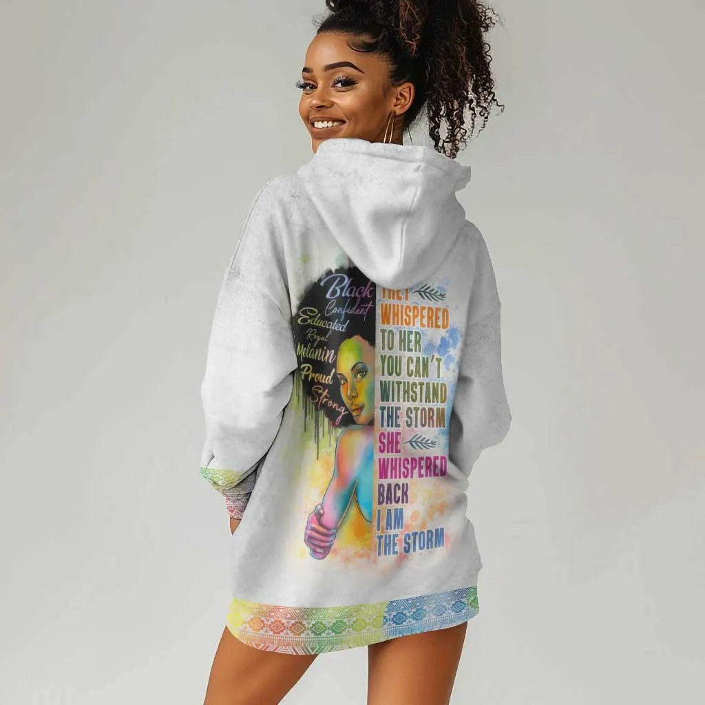 Black Girl I Am The Storm Hoodie Dress African American Women DT02