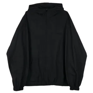 BLACK MENS TRACK HOODIE WINDBREAKER / BLACK