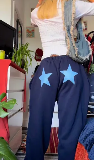 blue on navy star tracksuit