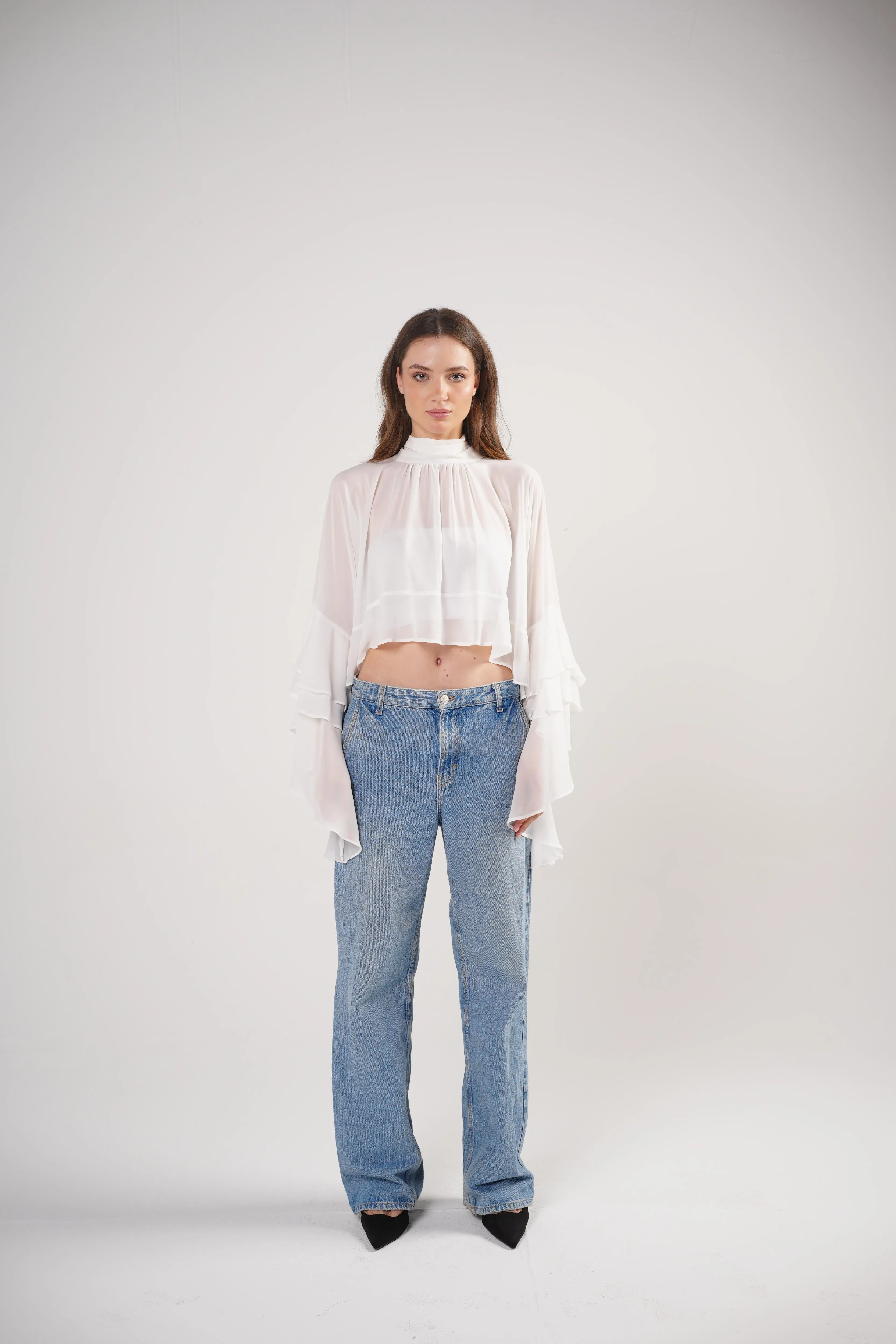 Boho Chic Blouse in Pristine White