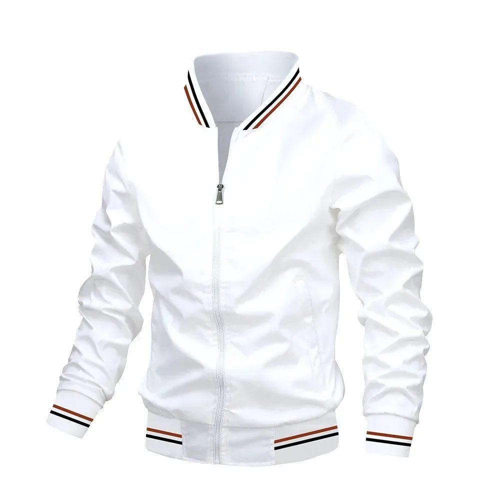 Bomber Jacket Men Casual Windbreaker Jacket Coat Men High Quality Outwear Zipper Stand Collar Military Jacket Mens