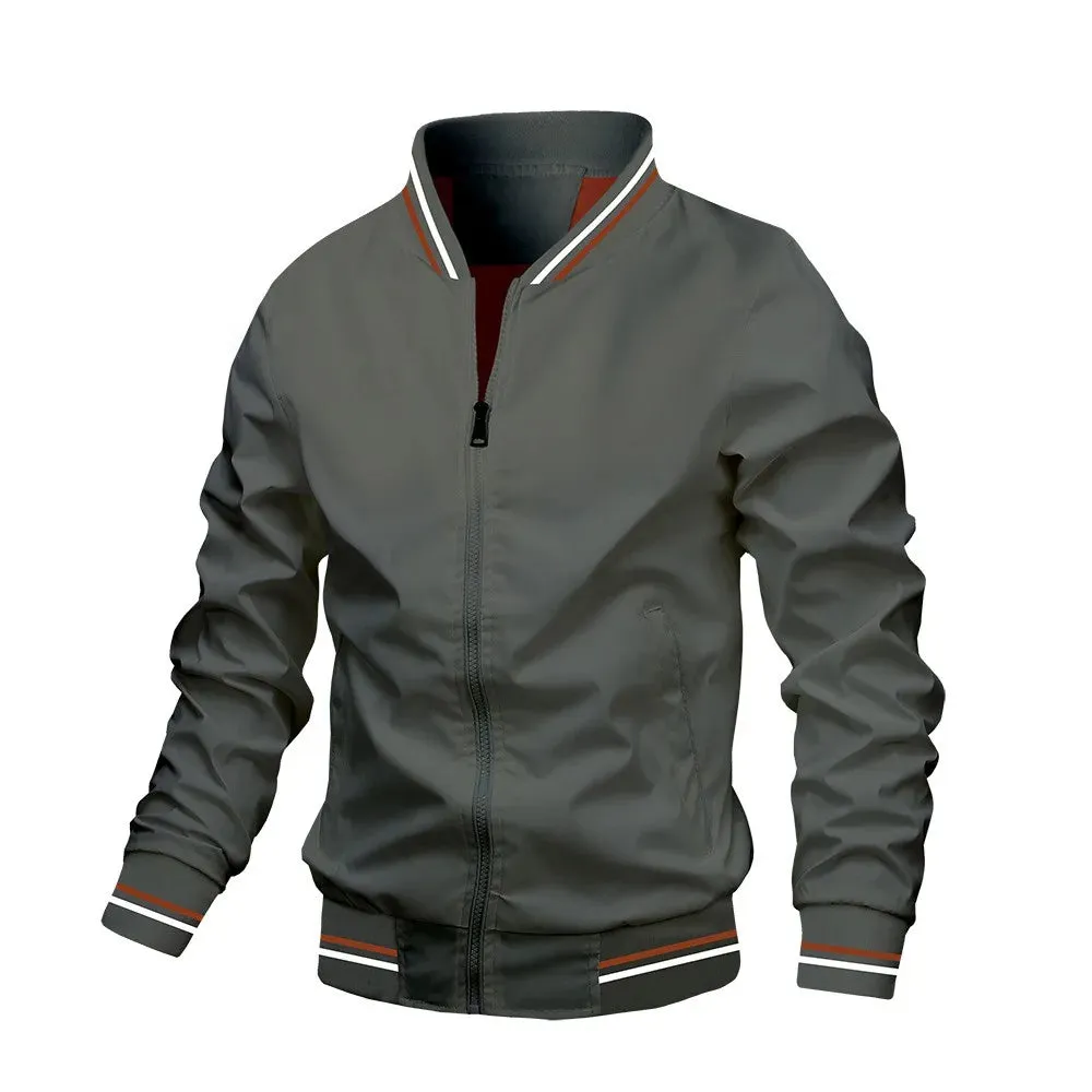 Bomber Jacket Men Casual Windbreaker Jacket Coat Men High Quality Outwear Zipper Stand Collar Military Jacket Mens