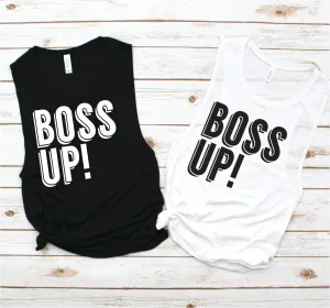 Boss Up Spin Muscle Tank - Fitness Tees by Hustle and Soul Clothing