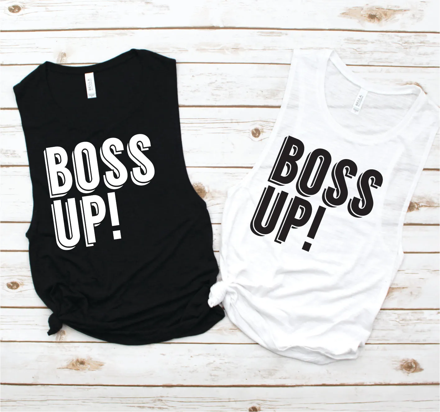 Boss Up Spin Muscle Tank - Fitness Tees by Hustle and Soul Clothing