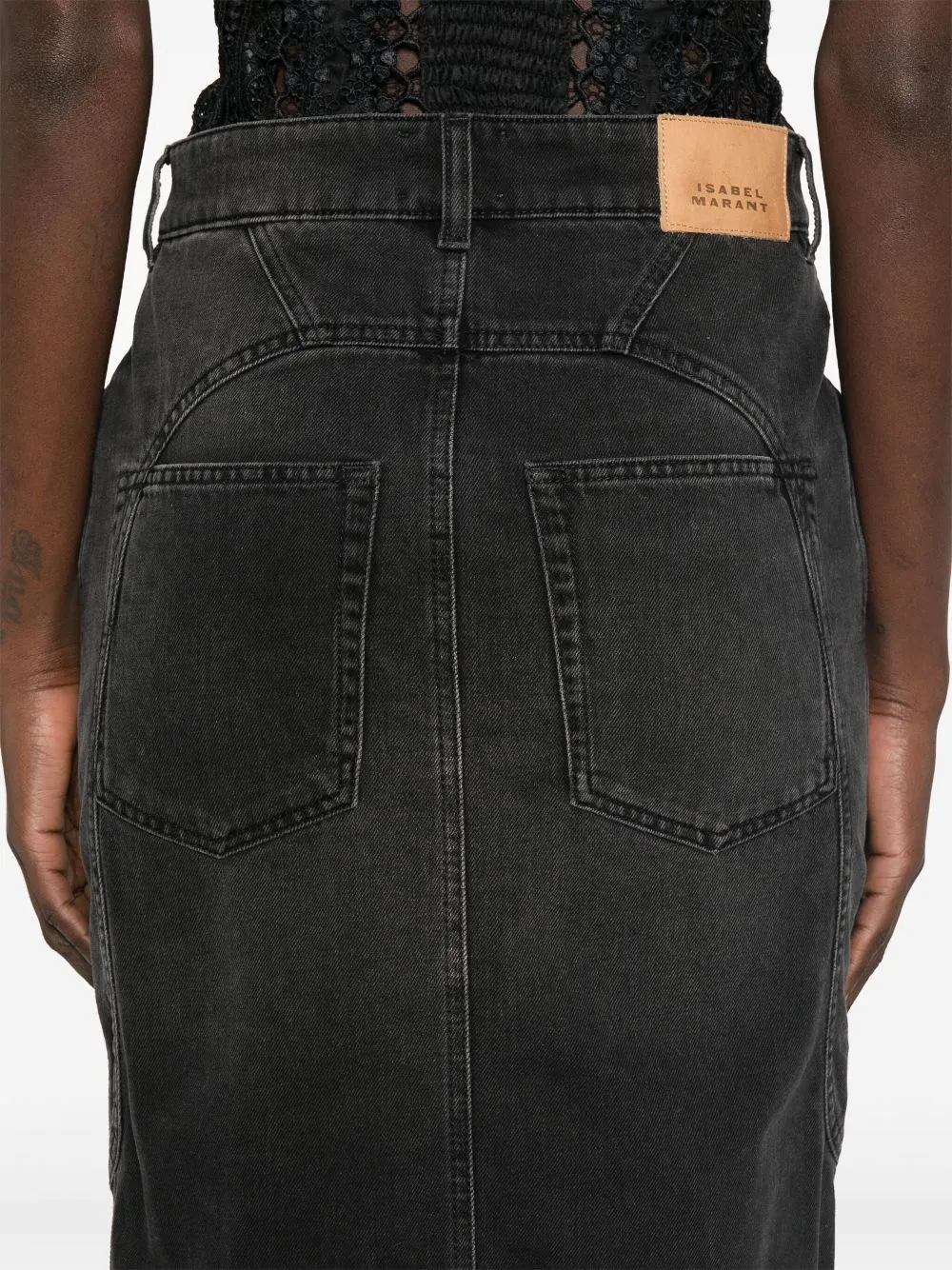 Britt denim midi skirt