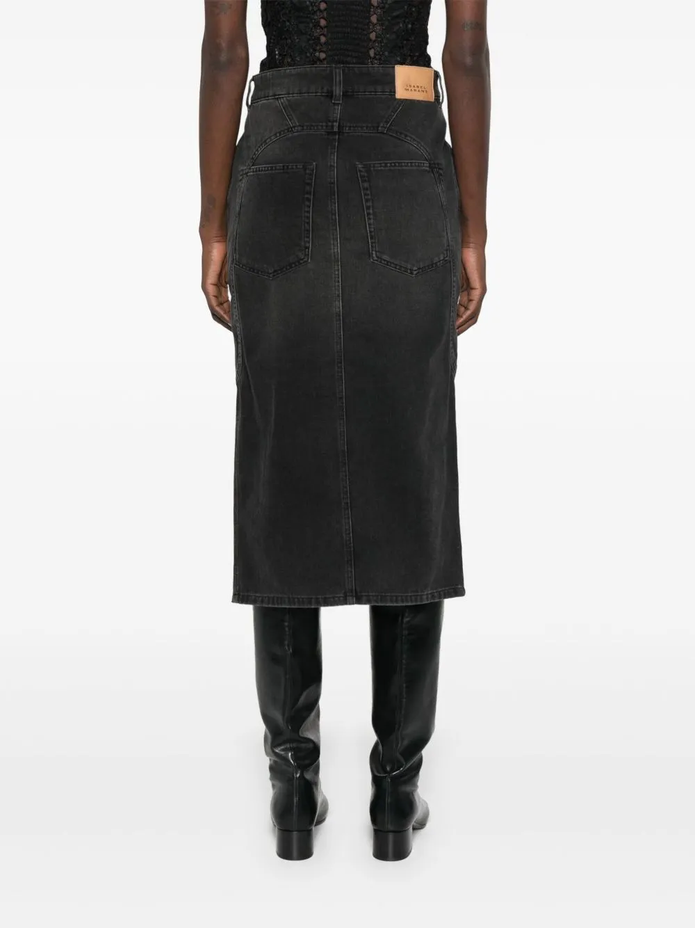 Britt denim midi skirt