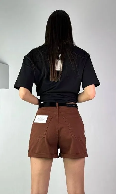 Brown denim shorts