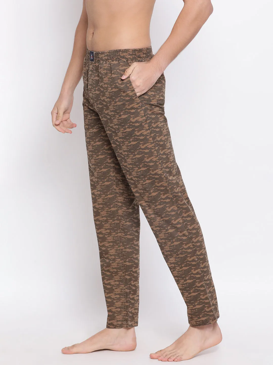 Brown Printed Slim fit Lounge Pants